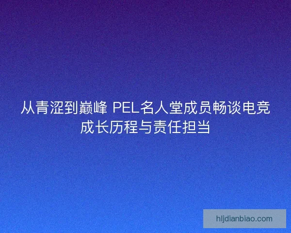 从青涩到巅峰 PEL名人堂成员畅谈电竞成长历程与责任担当