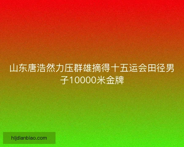 山东唐浩然力压群雄摘得十五运会田径男子10000米金牌