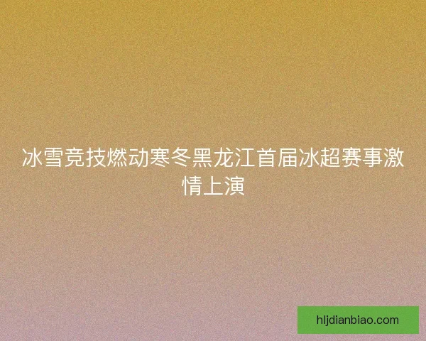 冰雪竞技燃动寒冬黑龙江首届冰超赛事激情上演