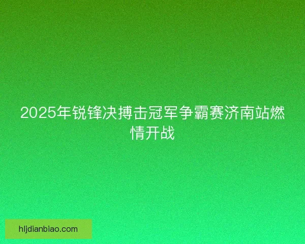 2025年锐锋决搏击冠军争霸赛济南站燃情开战